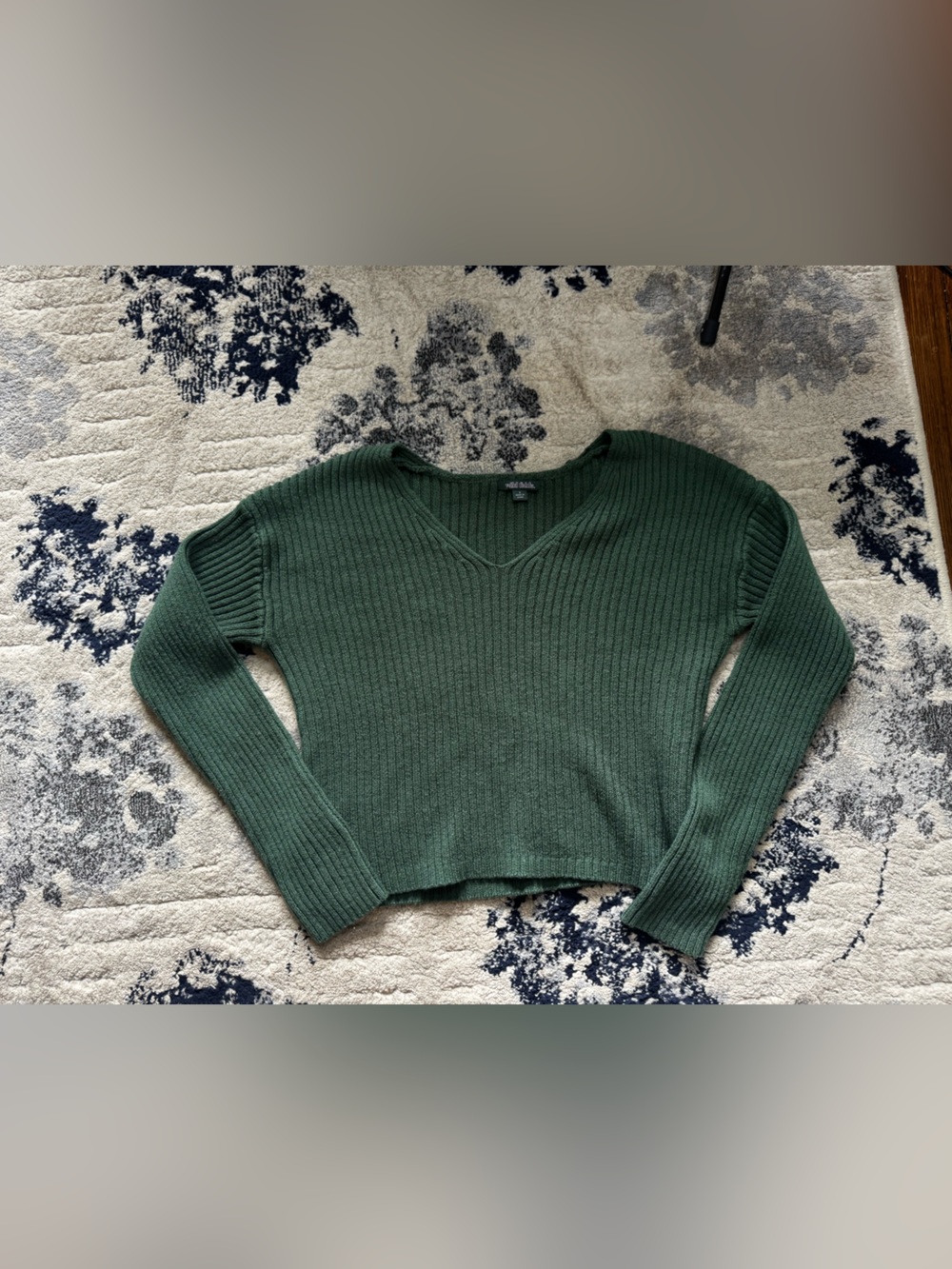 wild fable Green Off-Shoulder Ribbed Sweater